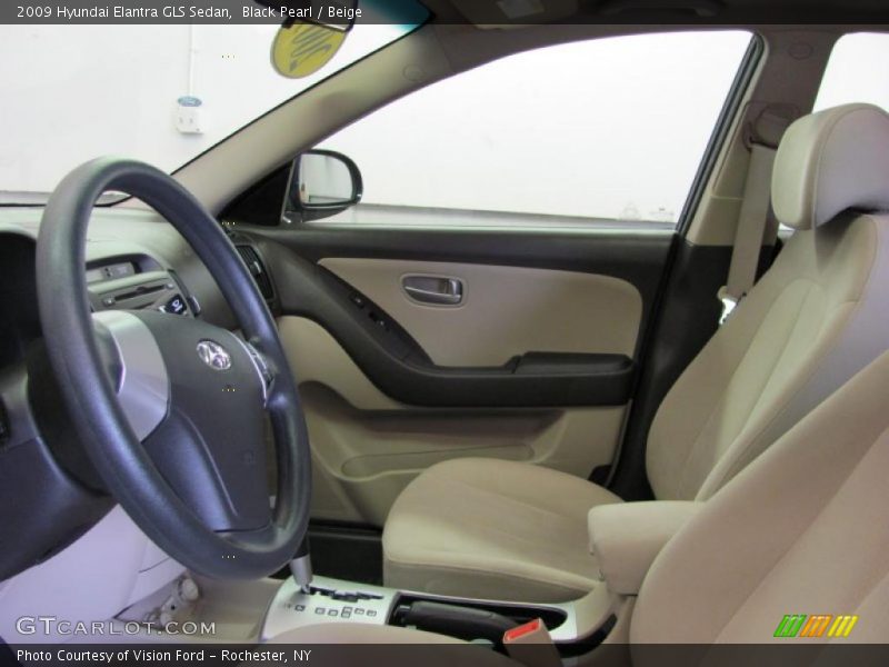 Black Pearl / Beige 2009 Hyundai Elantra GLS Sedan