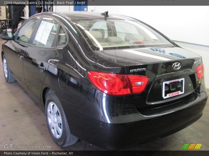 Black Pearl / Beige 2009 Hyundai Elantra GLS Sedan
