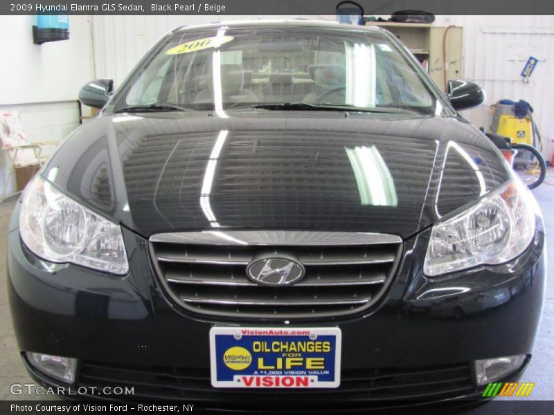 Black Pearl / Beige 2009 Hyundai Elantra GLS Sedan