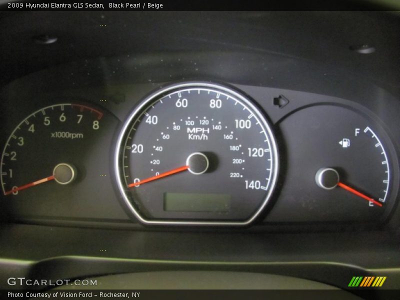 Black Pearl / Beige 2009 Hyundai Elantra GLS Sedan