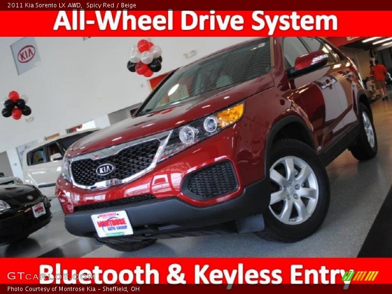 Spicy Red / Beige 2011 Kia Sorento LX AWD