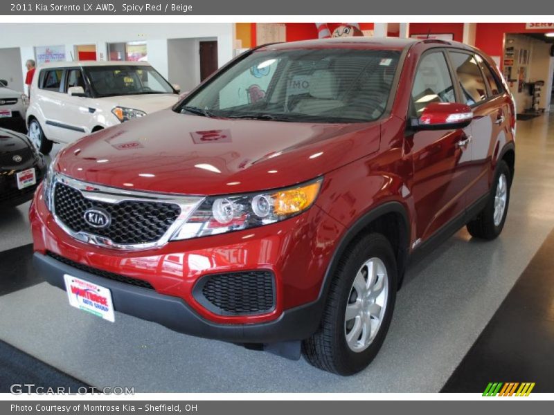 Spicy Red / Beige 2011 Kia Sorento LX AWD
