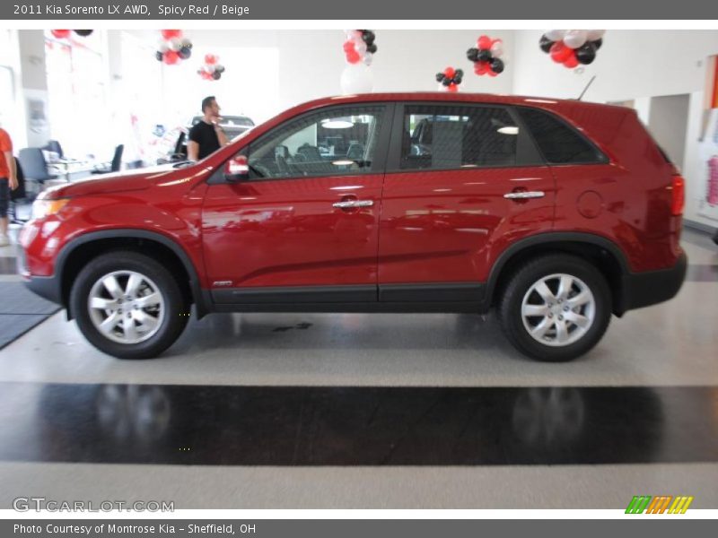 Spicy Red / Beige 2011 Kia Sorento LX AWD