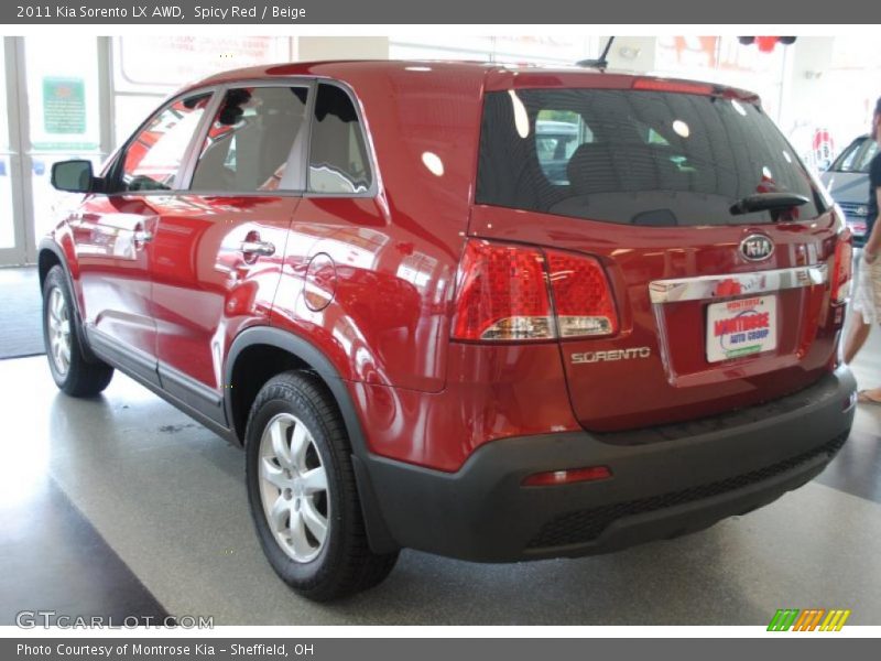 Spicy Red / Beige 2011 Kia Sorento LX AWD