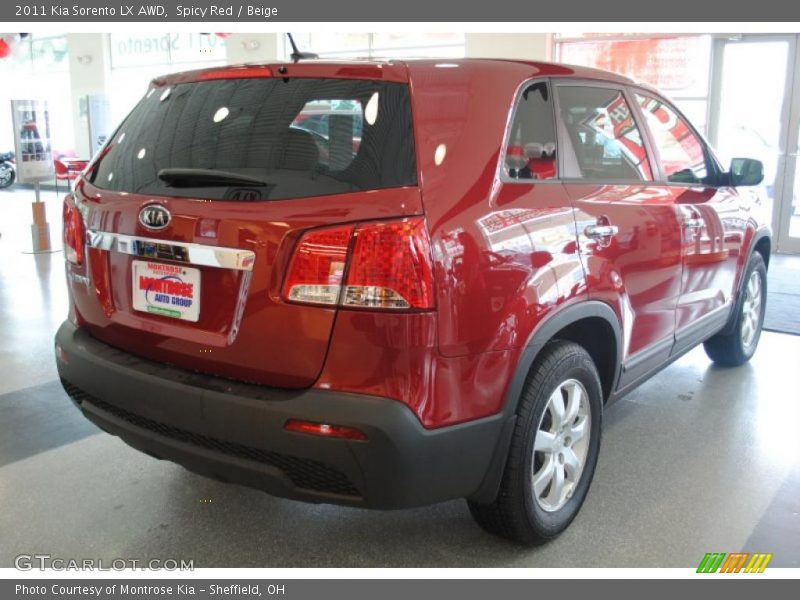 Spicy Red / Beige 2011 Kia Sorento LX AWD