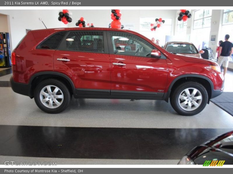 Spicy Red / Beige 2011 Kia Sorento LX AWD