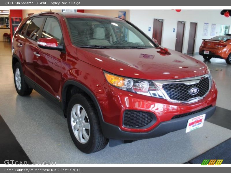 Spicy Red / Beige 2011 Kia Sorento LX AWD