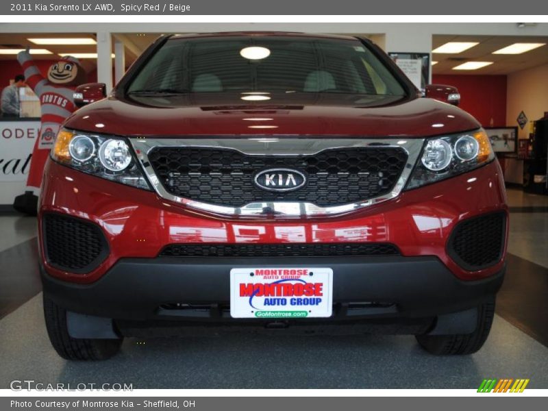 Spicy Red / Beige 2011 Kia Sorento LX AWD
