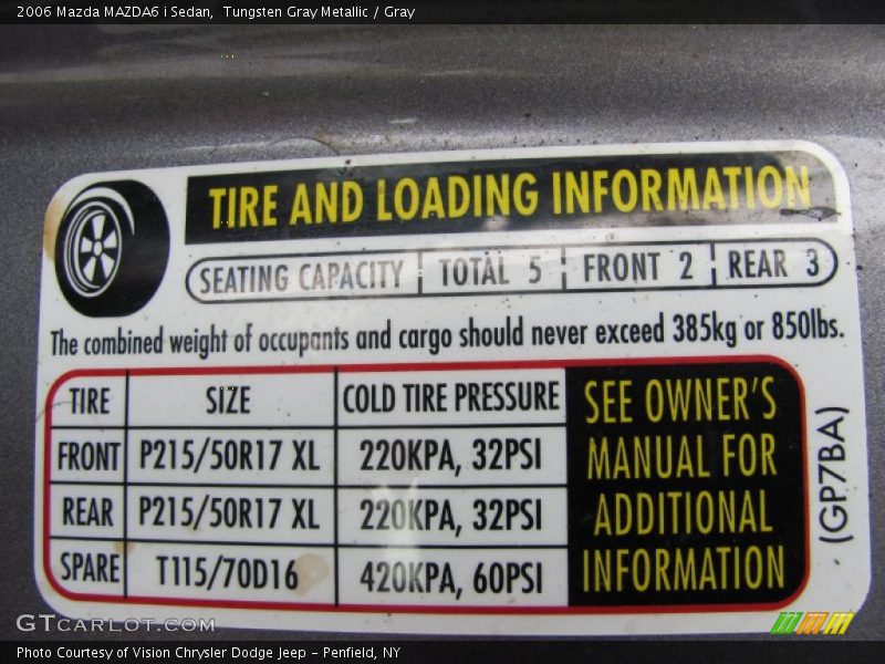 Tungsten Gray Metallic / Gray 2006 Mazda MAZDA6 i Sedan