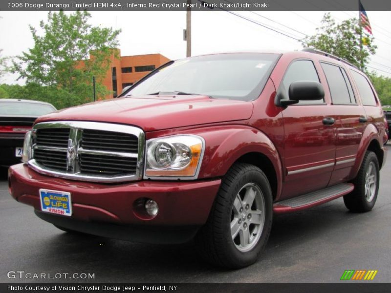Inferno Red Crystal Pearl / Dark Khaki/Light Khaki 2006 Dodge Durango Limited HEMI 4x4