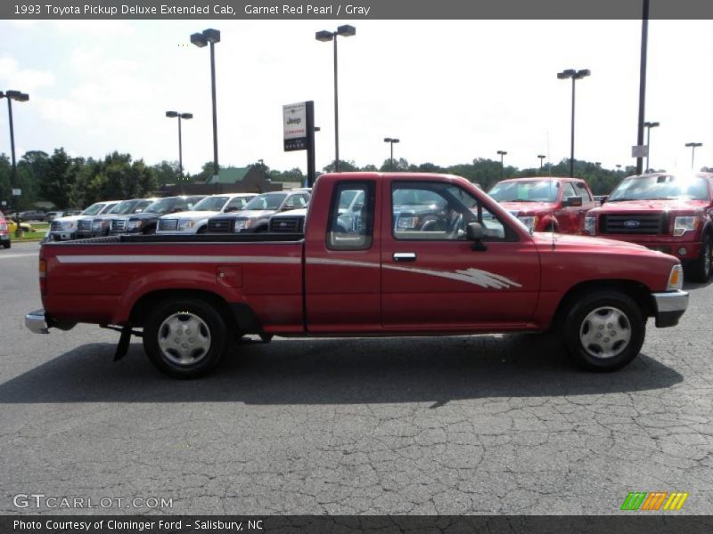 Garnet Red Pearl / Gray 1993 Toyota Pickup Deluxe Extended Cab