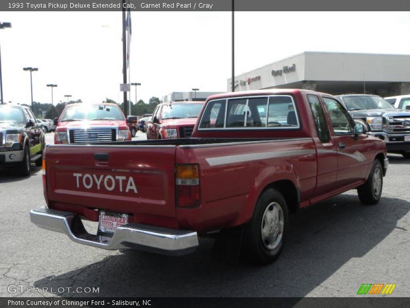 Garnet Red Pearl / Gray 1993 Toyota Pickup Deluxe Extended Cab