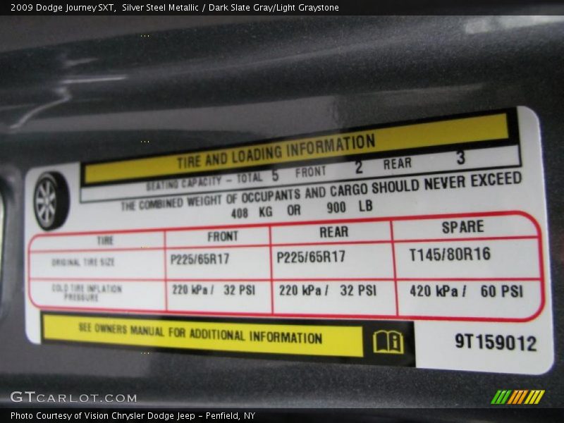 Silver Steel Metallic / Dark Slate Gray/Light Graystone 2009 Dodge Journey SXT