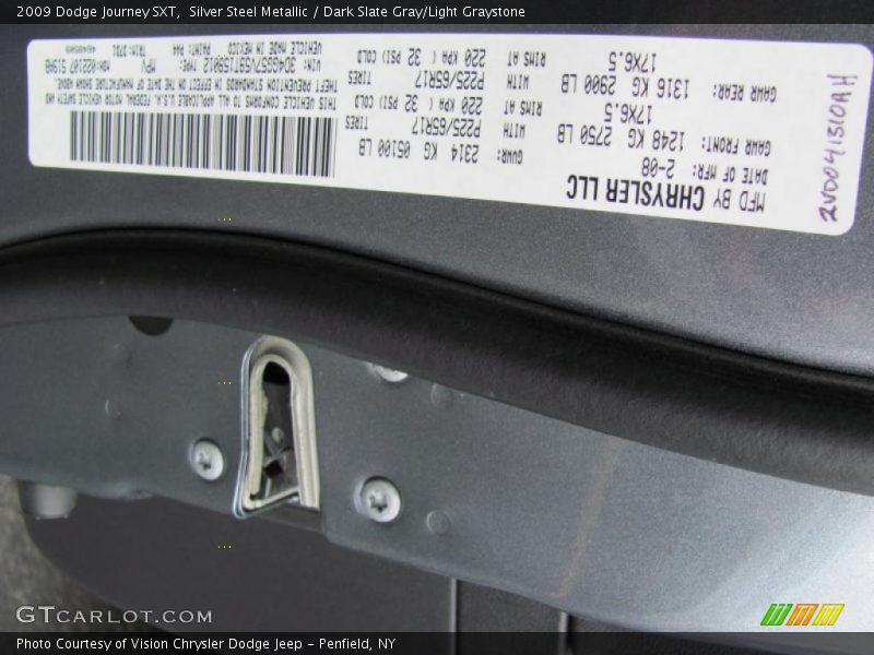 Silver Steel Metallic / Dark Slate Gray/Light Graystone 2009 Dodge Journey SXT