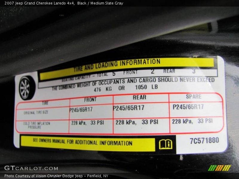 Black / Medium Slate Gray 2007 Jeep Grand Cherokee Laredo 4x4