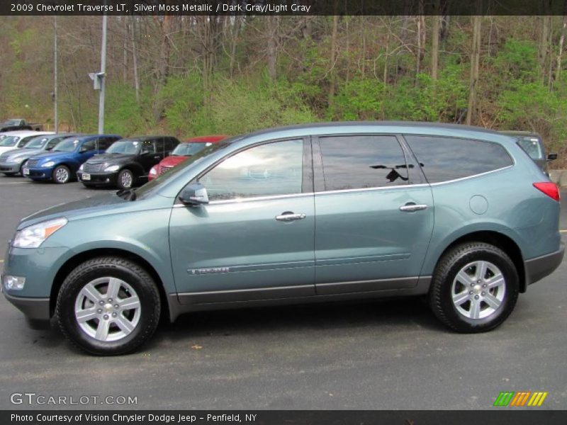 Silver Moss Metallic / Dark Gray/Light Gray 2009 Chevrolet Traverse LT