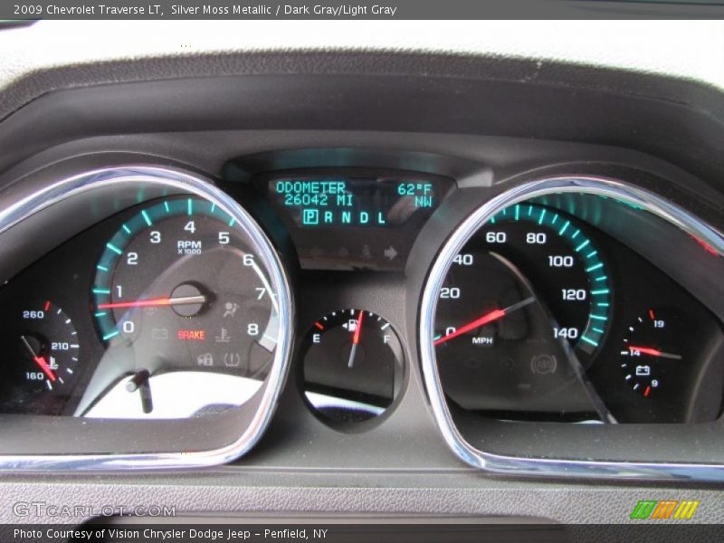 Silver Moss Metallic / Dark Gray/Light Gray 2009 Chevrolet Traverse LT
