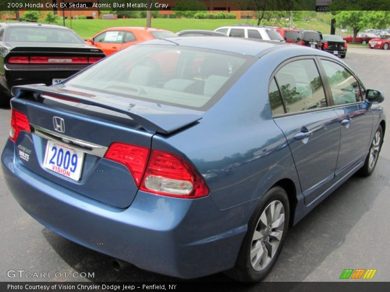 Atomic Blue Metallic / Gray 2009 Honda Civic EX Sedan