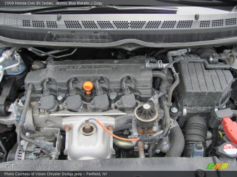 Atomic Blue Metallic / Gray 2009 Honda Civic EX Sedan