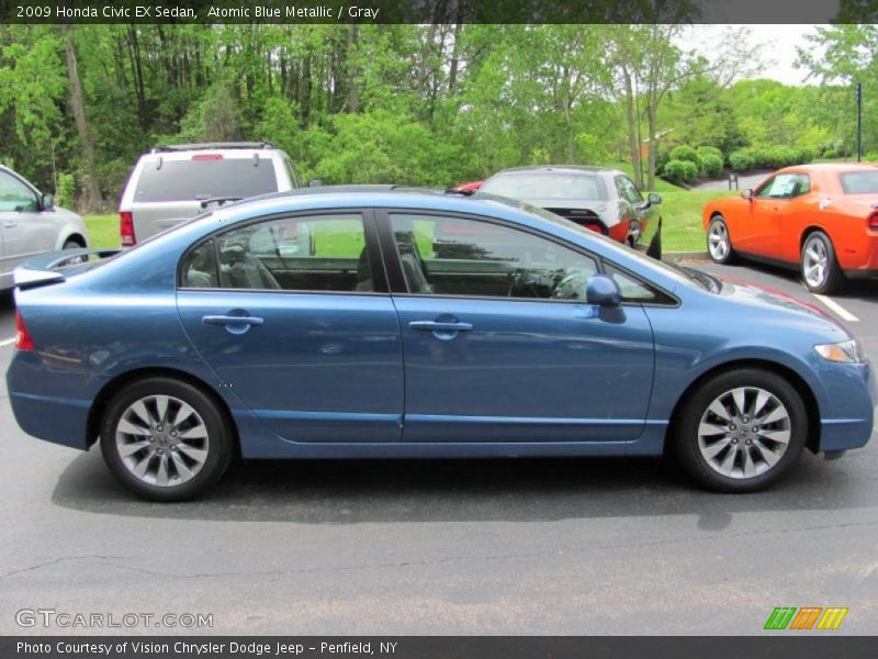 Atomic Blue Metallic / Gray 2009 Honda Civic EX Sedan