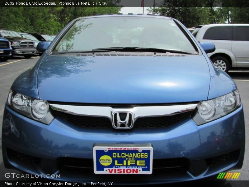 Atomic Blue Metallic / Gray 2009 Honda Civic EX Sedan