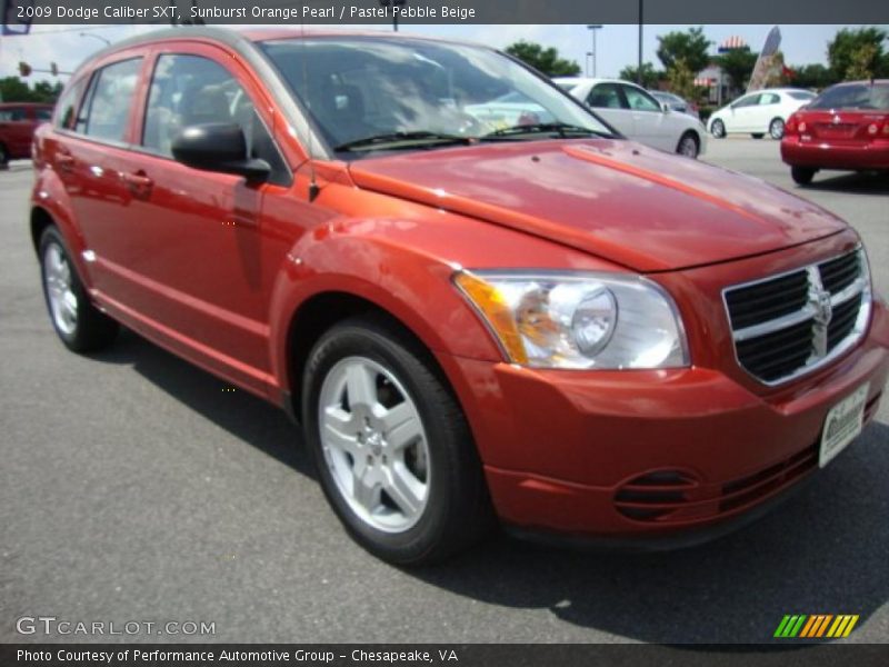 Sunburst Orange Pearl / Pastel Pebble Beige 2009 Dodge Caliber SXT