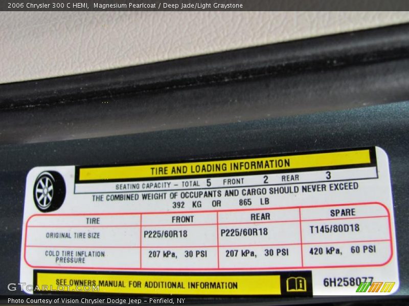 Magnesium Pearlcoat / Deep Jade/Light Graystone 2006 Chrysler 300 C HEMI
