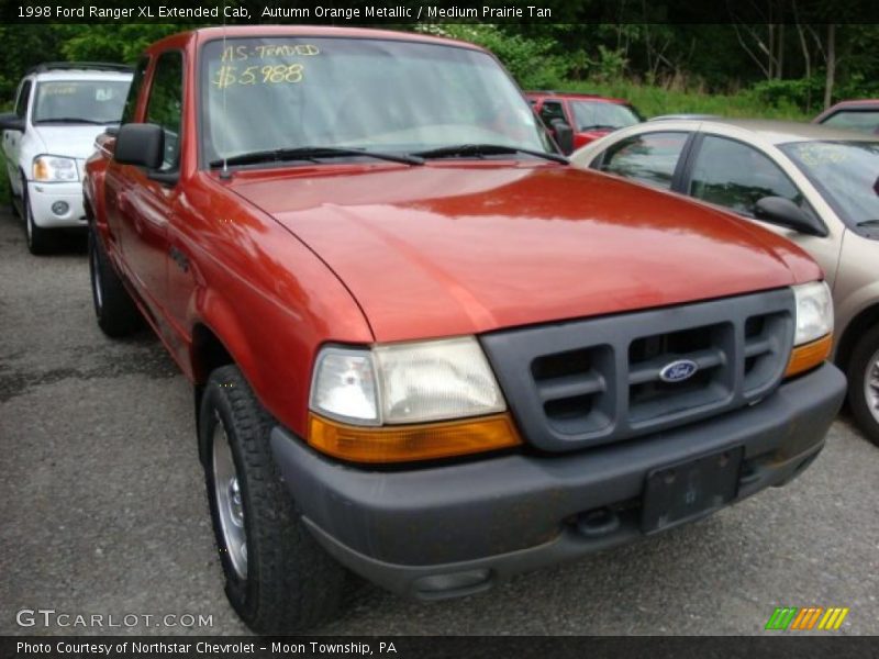 Autumn Orange Metallic / Medium Prairie Tan 1998 Ford Ranger XL Extended Cab