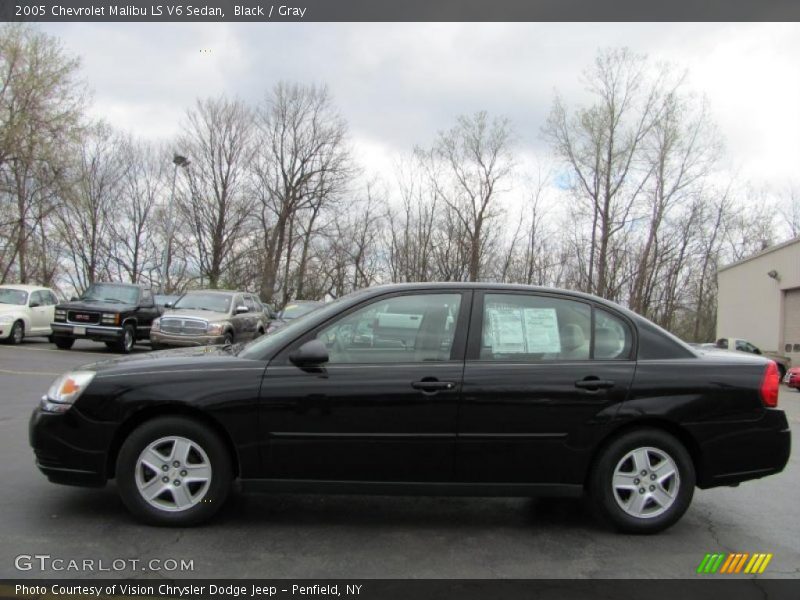 Black / Gray 2005 Chevrolet Malibu LS V6 Sedan