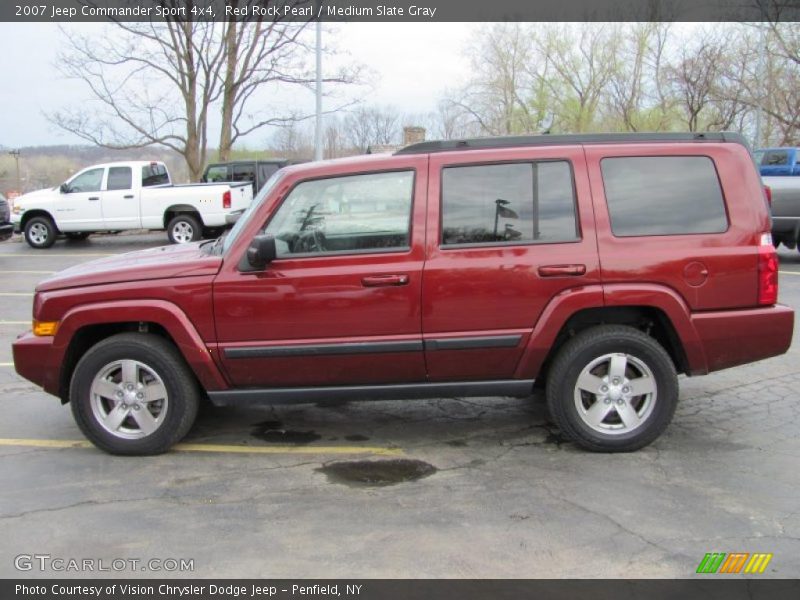 Red Rock Pearl / Medium Slate Gray 2007 Jeep Commander Sport 4x4