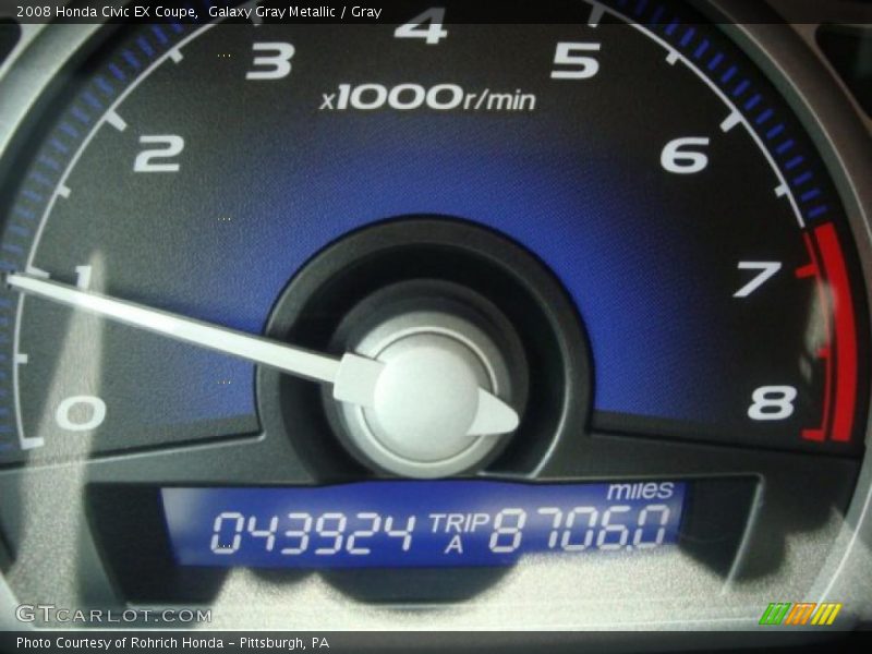 Galaxy Gray Metallic / Gray 2008 Honda Civic EX Coupe