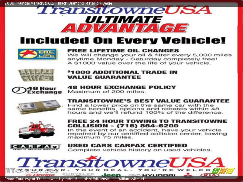 Black Diamond Metallic / Beige 2008 Hyundai Veracruz GLS