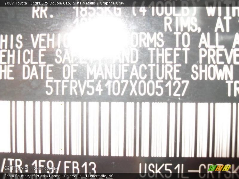 Slate Metallic / Graphite Gray 2007 Toyota Tundra SR5 Double Cab