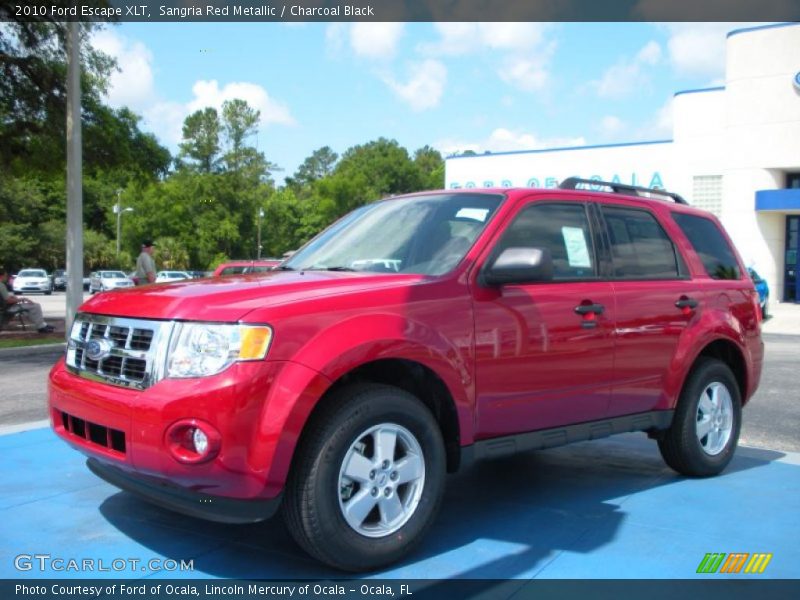 Sangria Red Metallic / Charcoal Black 2010 Ford Escape XLT