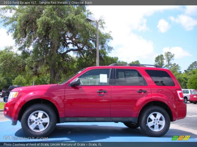 Sangria Red Metallic / Charcoal Black 2010 Ford Escape XLT