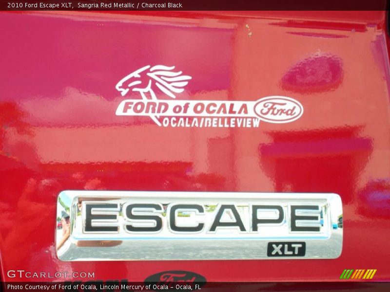 Sangria Red Metallic / Charcoal Black 2010 Ford Escape XLT