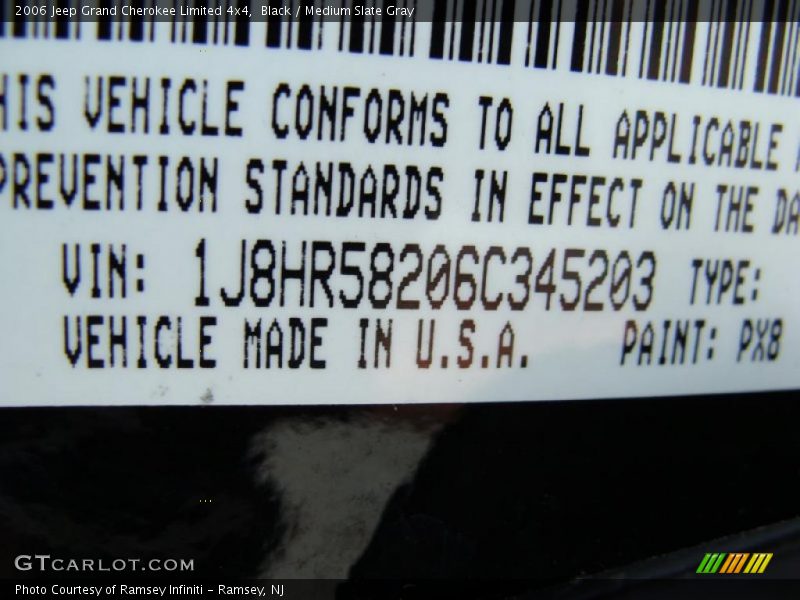 Black / Medium Slate Gray 2006 Jeep Grand Cherokee Limited 4x4