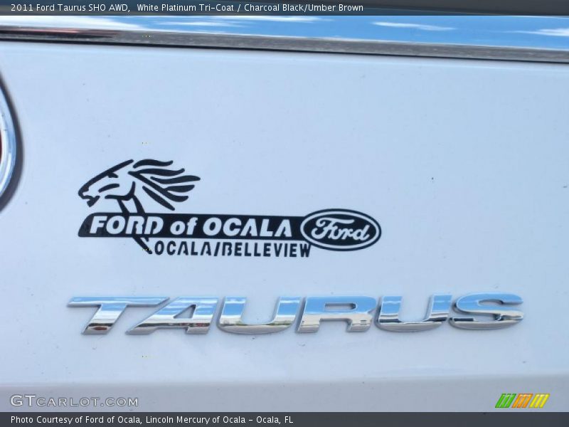 White Platinum Tri-Coat / Charcoal Black/Umber Brown 2011 Ford Taurus SHO AWD