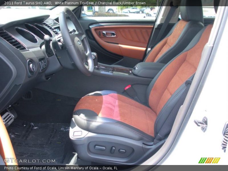 White Platinum Tri-Coat / Charcoal Black/Umber Brown 2011 Ford Taurus SHO AWD