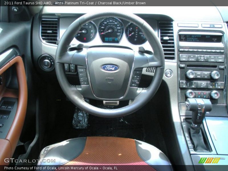 White Platinum Tri-Coat / Charcoal Black/Umber Brown 2011 Ford Taurus SHO AWD