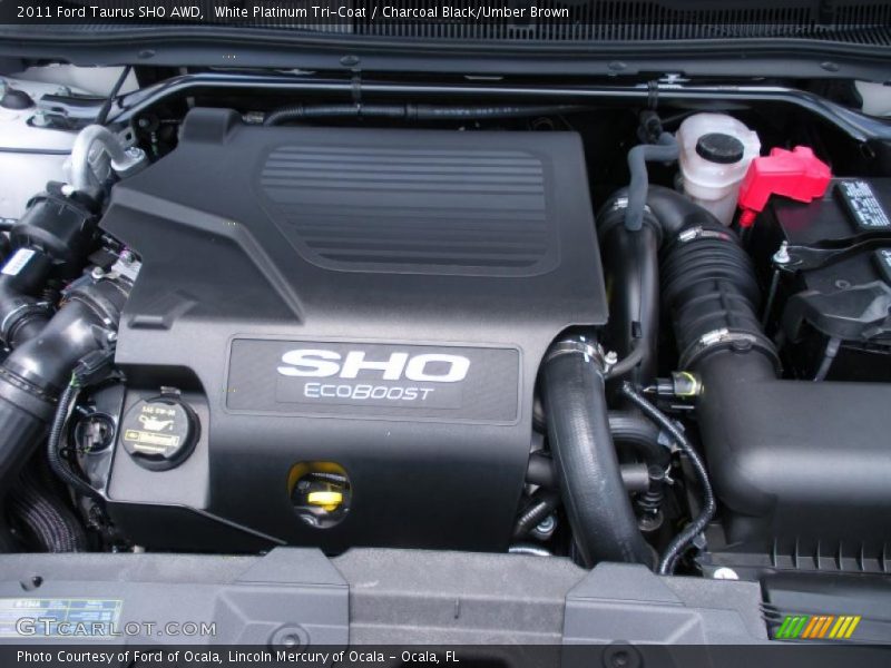 White Platinum Tri-Coat / Charcoal Black/Umber Brown 2011 Ford Taurus SHO AWD