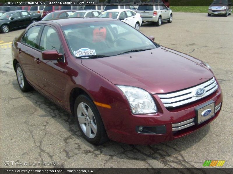 Merlot Metallic / Light Stone 2007 Ford Fusion SE V6