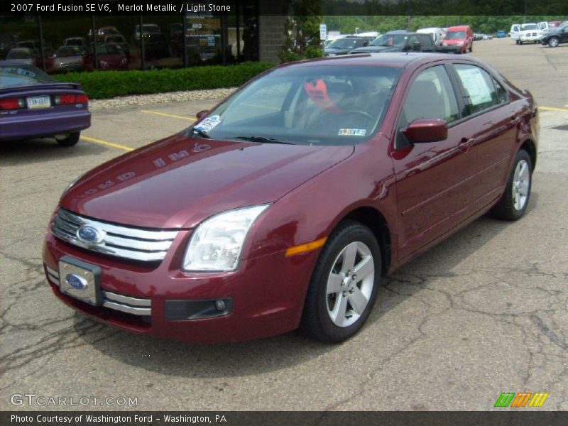 Merlot Metallic / Light Stone 2007 Ford Fusion SE V6