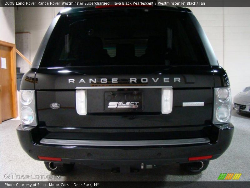 Java Black Pearlescent / Westminster Jet Black/Tan 2008 Land Rover Range Rover Westminster Supercharged