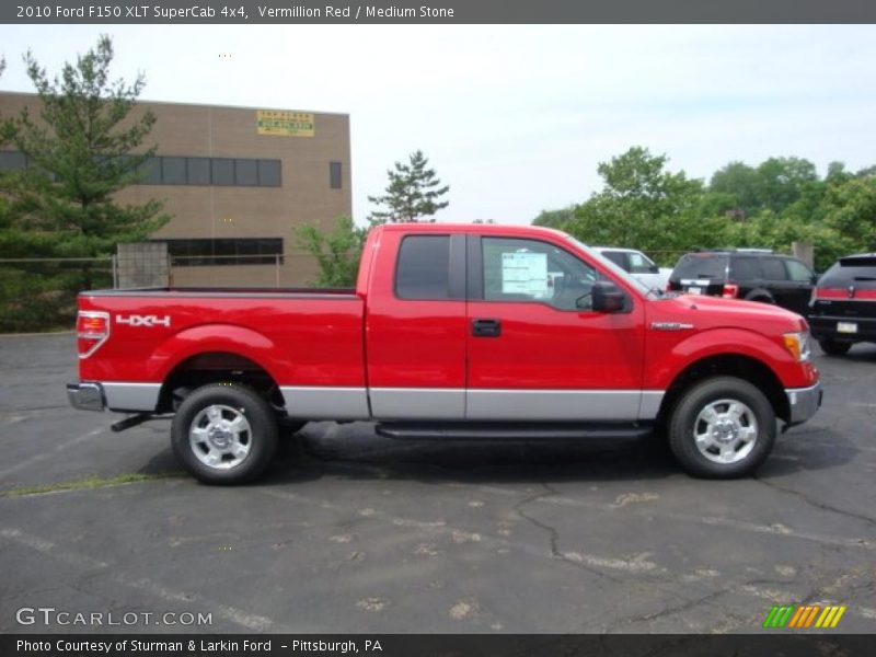 Vermillion Red / Medium Stone 2010 Ford F150 XLT SuperCab 4x4