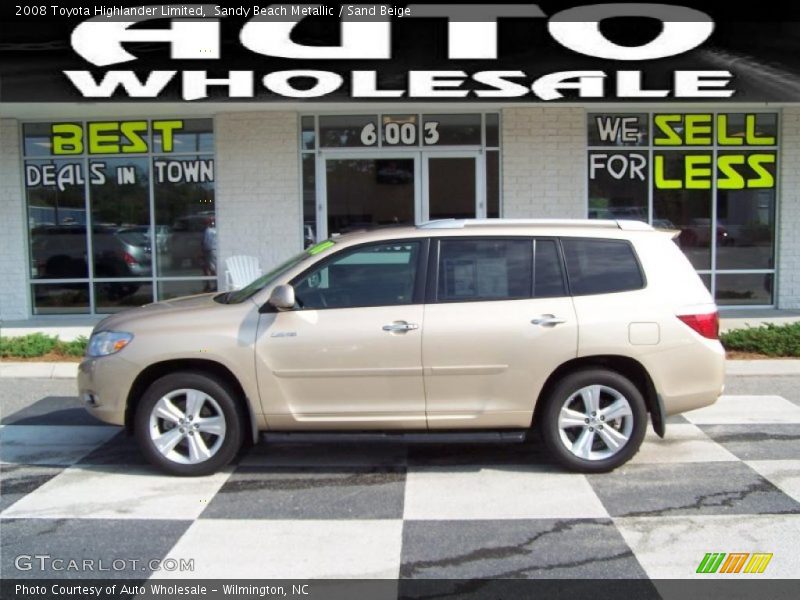 Sandy Beach Metallic / Sand Beige 2008 Toyota Highlander Limited