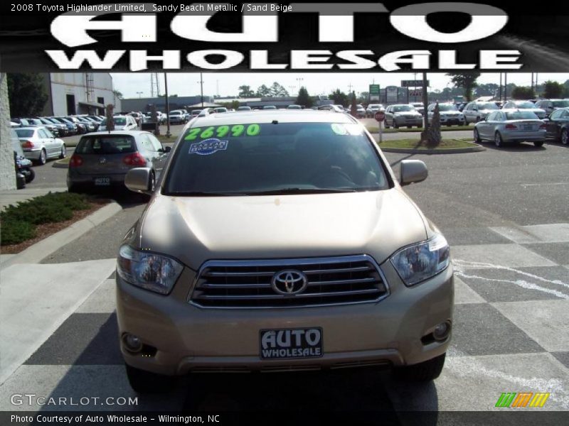 Sandy Beach Metallic / Sand Beige 2008 Toyota Highlander Limited