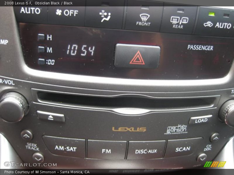 Obsidian Black / Black 2008 Lexus IS F