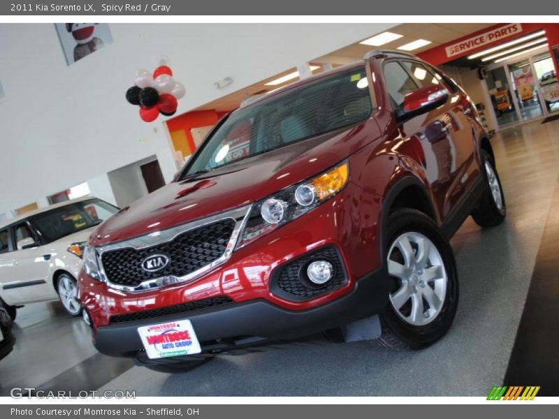 Spicy Red / Gray 2011 Kia Sorento LX
