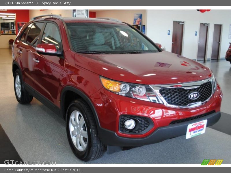 Spicy Red / Gray 2011 Kia Sorento LX